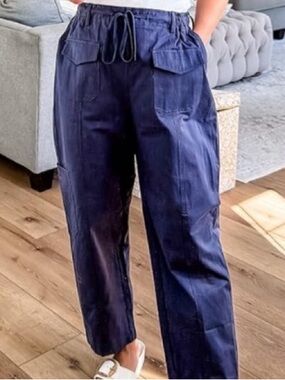 NWT Navy Women's Pants with elastic draw string waist and pockets